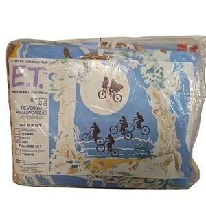 Vintage 1982 ET The Extra Terrestrial Twin Sheet Set JCPenney New Sealed 80s
